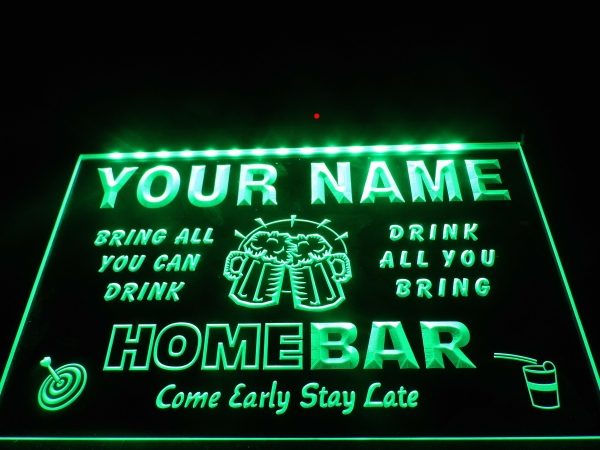 Personalised Any Name Bar Runner Sign Coaster Garden Plaque Gift Bar Pub 64