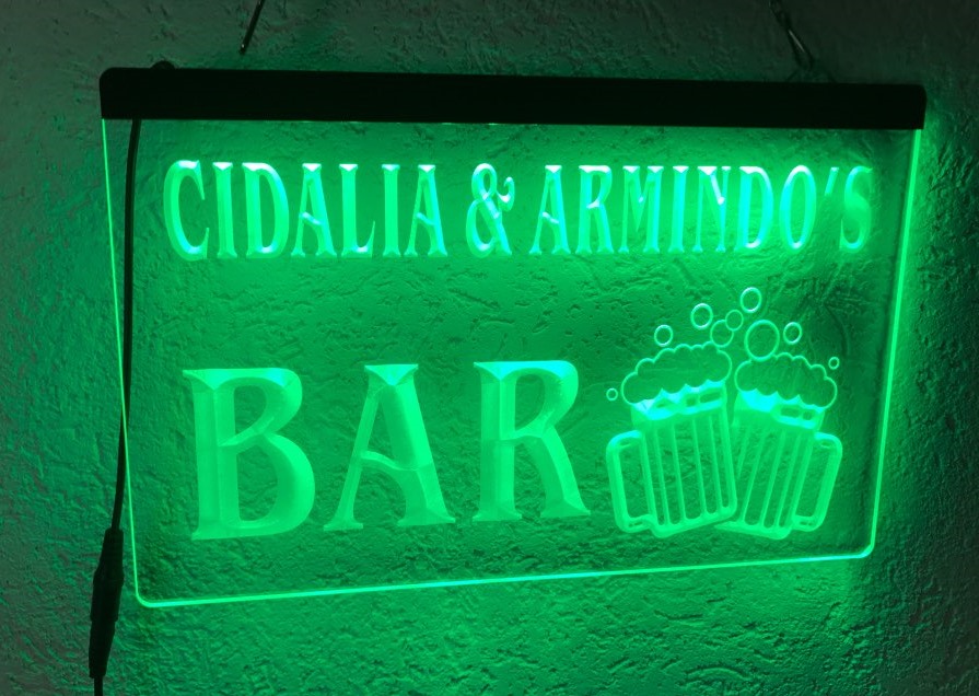 Custom beer light sign Cheers personalized home bar signs