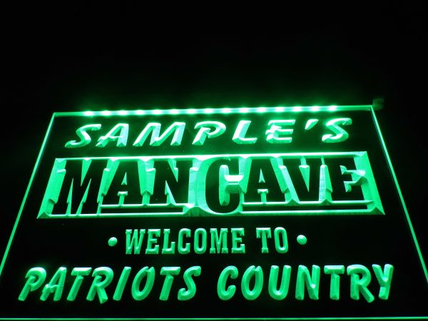 Custom man cave signs help you mark your territory! Custom Man Cave LED sign Patriots Country peronalized ...