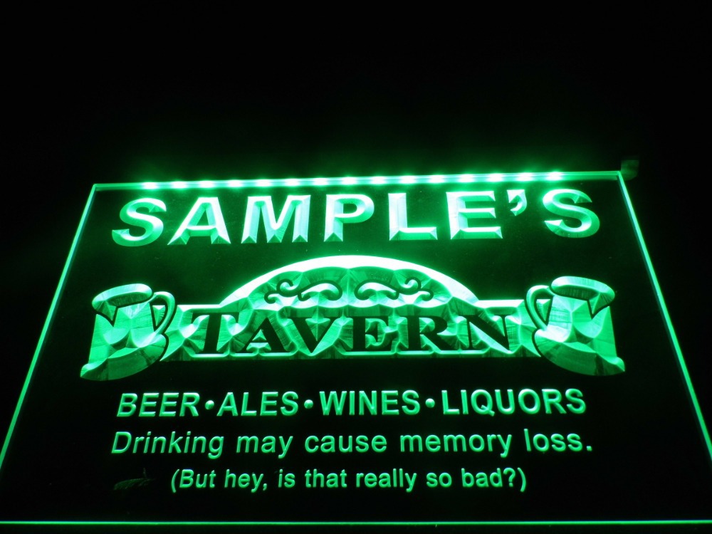 Tavern LED sign Personalized name bar lights and signs