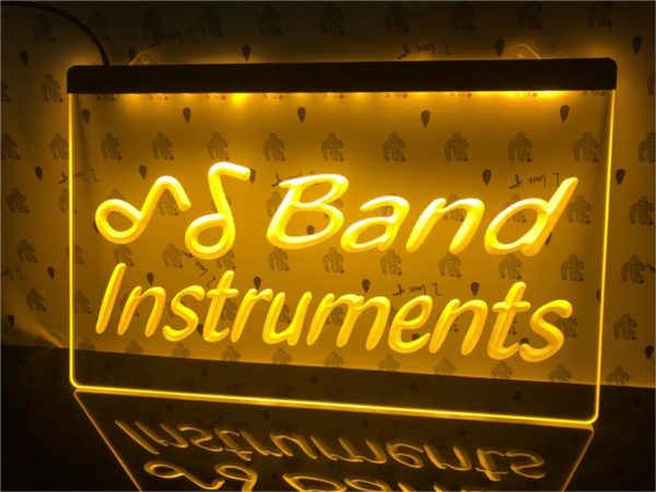 Music studio lighted door sign Band Instruments LED display 1