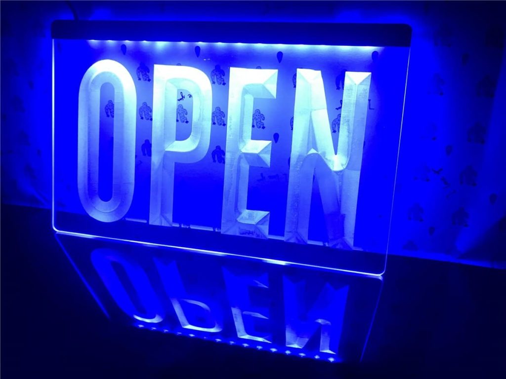 Light-up-open-sign