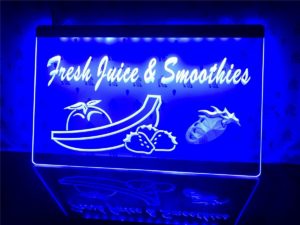 Smoothies LED window sign Fresh Juice lighted business display 4