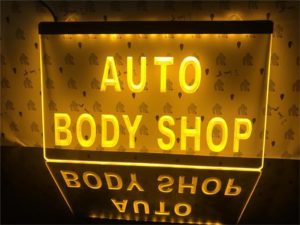 Auto Body Shop LED sign garage lighted window display 5