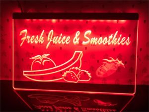 Smoothies LED window sign Fresh Juice lighted business display 2