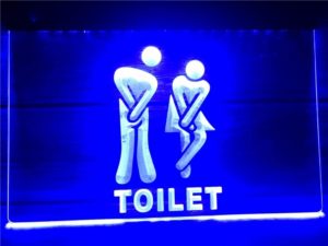 Toilet LED door sign funny WC entry lighted Sign