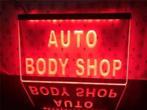 Auto Body Shop LED sign garage lighted window display 3
