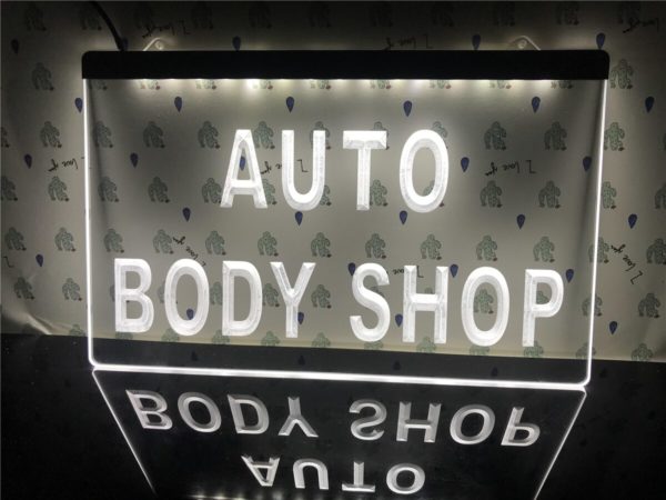 Auto Body Shop LED sign garage lighted window display 4