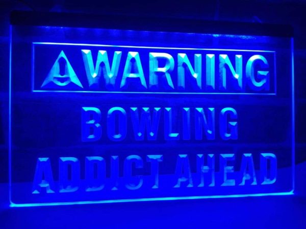 Bowling lighted sign Mancave Game room LED sign
