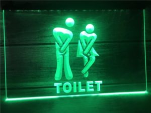 Toilet LED door sign funny WC entry lighted Sign 1