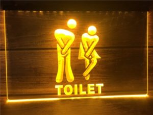 Toilet LED door sign funny WC entry lighted Sign 4