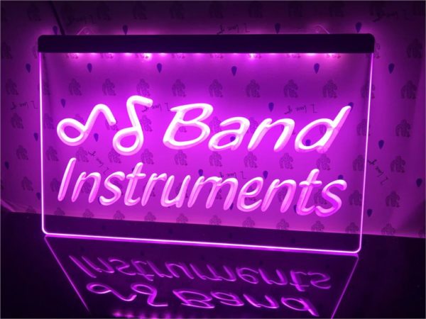Music studio lighted door sign Band Instruments LED display 4