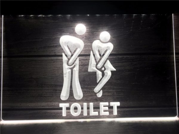 Toilet LED door sign funny WC entry lighted Sign 3