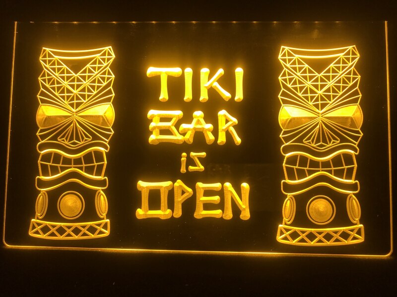 170196 Tiki Bar Open Sunshine Music Mobile Party Display LED Light Sign 