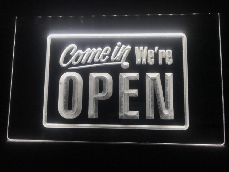 Open LED sign Come In We&#039;re OPEN business light display - Light Signs Cave