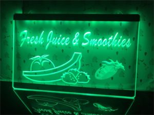 Smoothies LED window sign Fresh Juice lighted business display 5