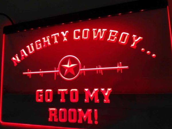 Cowgirls lighted sign cowboy to my room LED wall decor