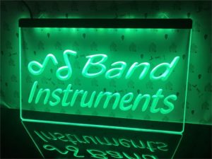 Music studio lighted door sign Band Instruments LED display 3