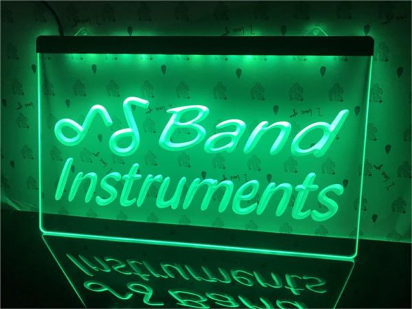 Music studio lighted door sign Band Instruments LED display 3