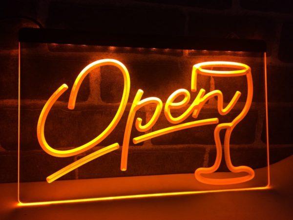 Open-wine-LED-sign
