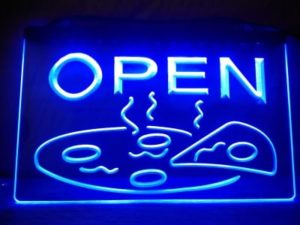 Open Pizza lighted sign Pizzeria LED door entry sign
