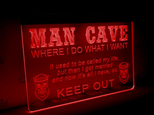 man cave keep out sign