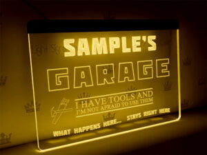 garage neon sign