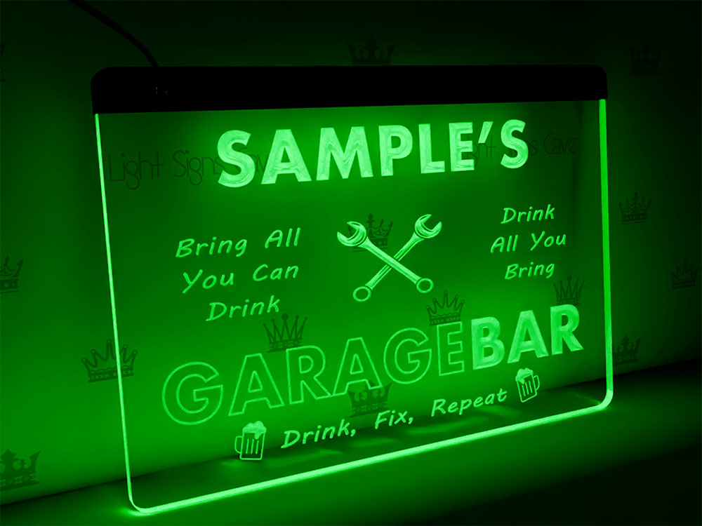personalized garage bar sign