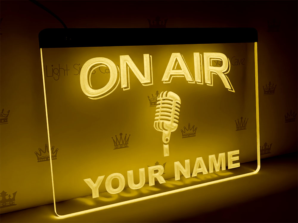 On air signage personalized