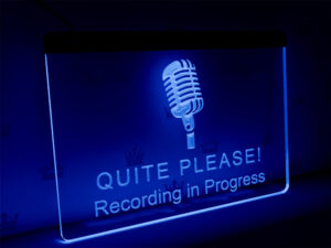 recording with microphone sign